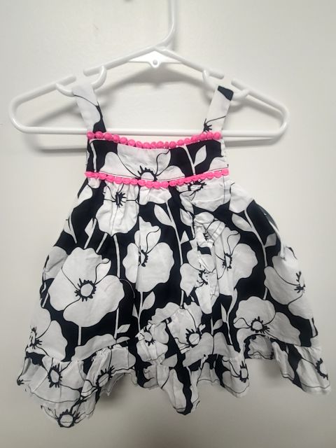 Black/White/Pink Flower Childrens Place Dress, 3M G