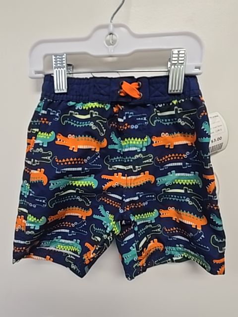 Navy/Colorful Alligator Quad Seven Swim Trunks, 12M B