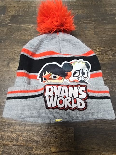 Grey/Black/Red  Ryans World Winter Hat, OS