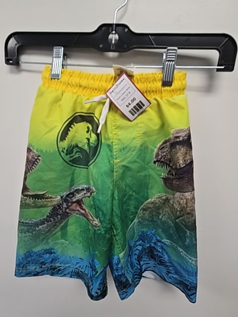 Yellow/Green/Blue Dino Jurassic World Swim Trunks, 5T B