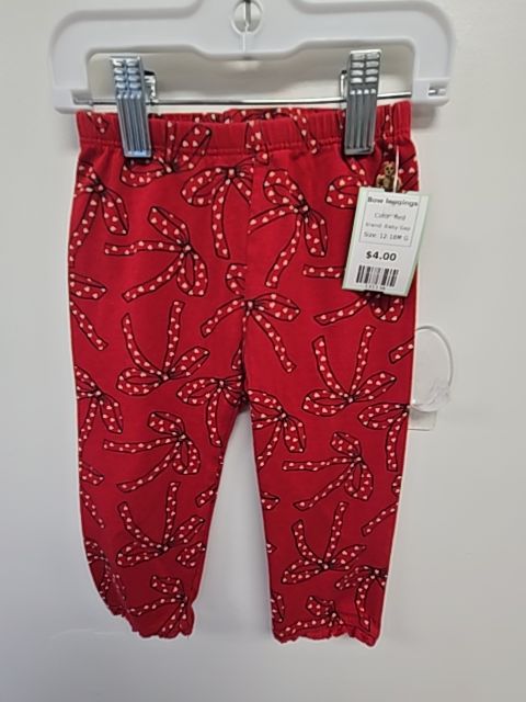 Red Baby Gap Bow leggings, 12-18M G
