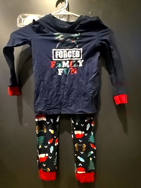 Blue Holiday time Forced family fun 2 piece pjs, 5T B