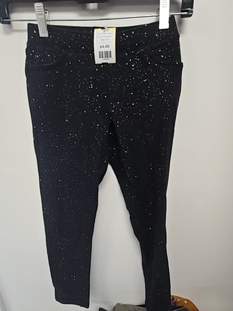 Black Glitter Jumping Bean Pants, 8 G
