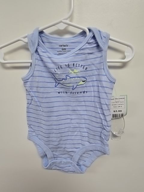 Blue Shark Carters Tank Top Onesie, 6M B