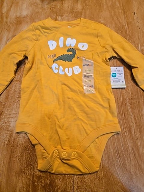 Gold Garanimals Dino club long sleeve onesie, 6M B