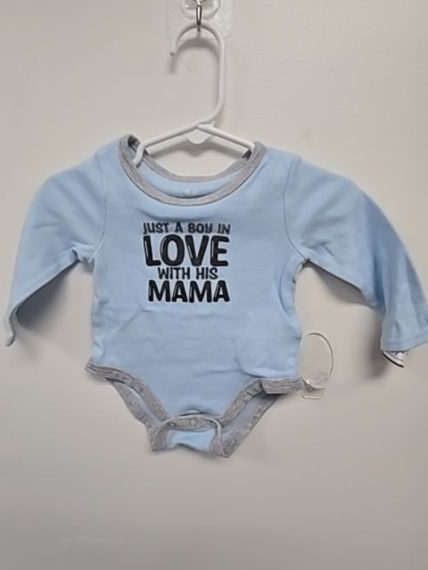 BLue/Grey Baby Essentials Longsleeve Onesie, 6M B