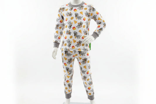 White/Grey Fries/Dino Swiggles Pjs, 3T B