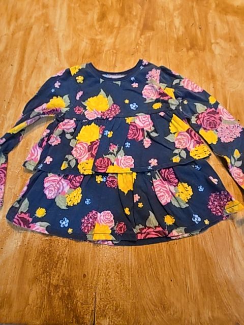 Navy/Pink/Yellow/Green Flowers Garanimals Longsleeve Shirt, 5T G
