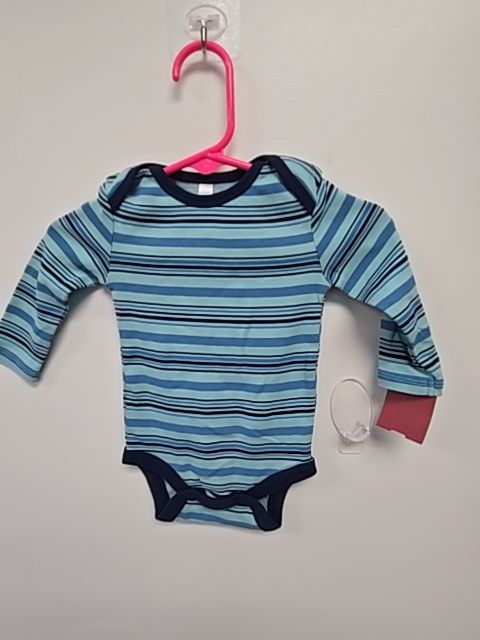 Blue Striped Okie Dokie Longsleeve Onesie, 6M B