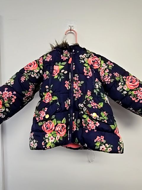 Navy/Pink Flower Carters Coat, 3T G