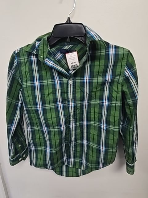 Blue/Green/White Basic Editions Longsleeve Button Up, 8 B