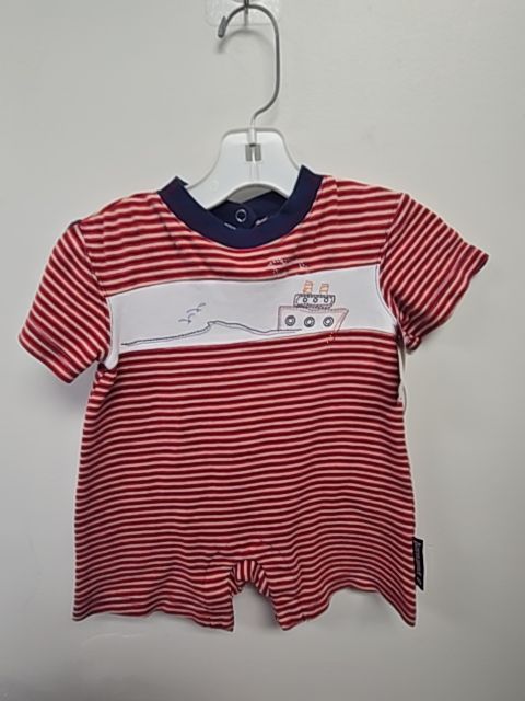 Red/White Striped Buster Brown Short One Piece, 6M B