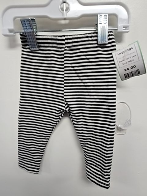 Grey/White Striped Cat & Jack Leggings, NB G