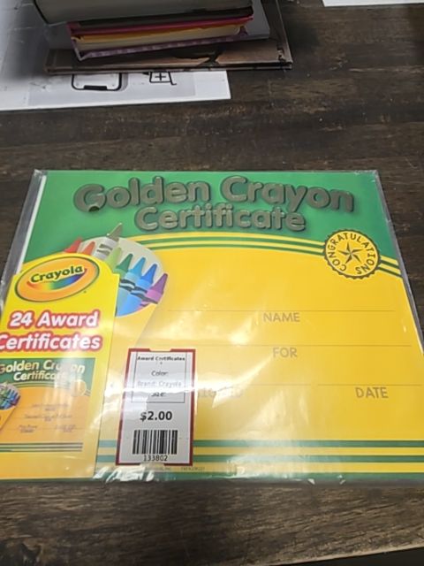 Crayola Award Certificates