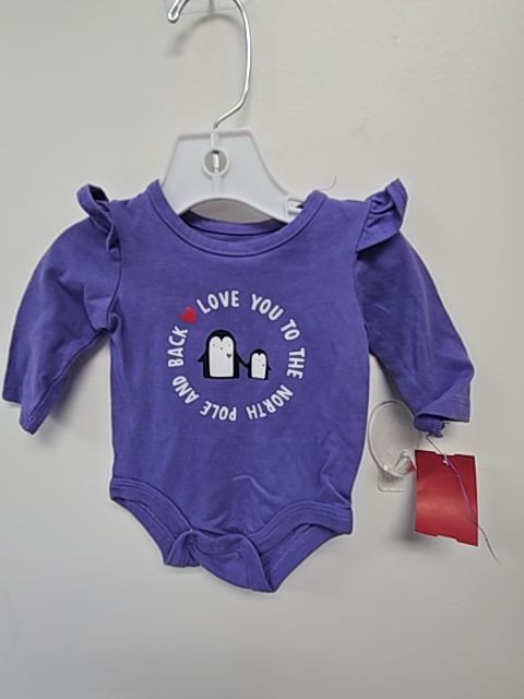 Purple Penguin Okie Dokie Longsleeve Onesie, NB G