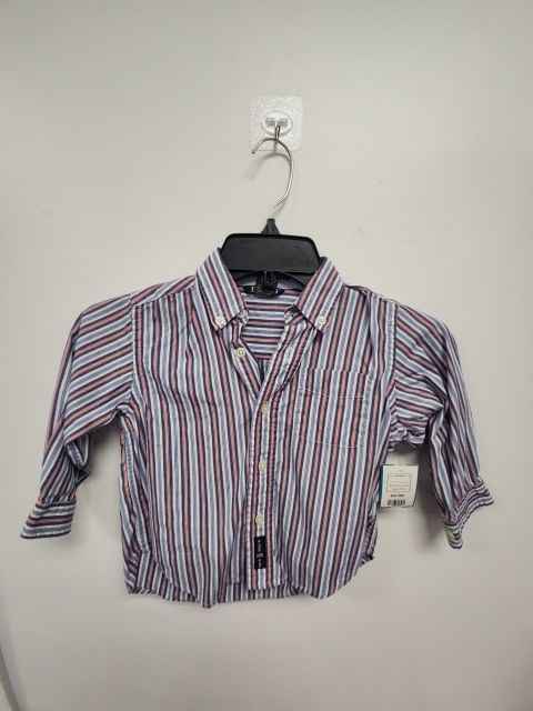 Blue/White/Red E Land Longsleeve Button Up, 2T B