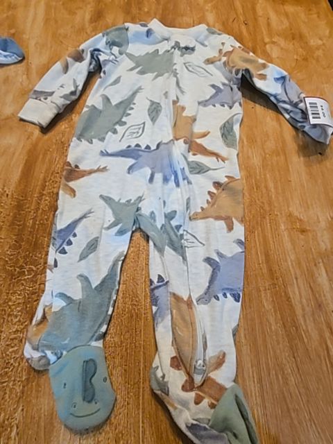 Grey/Brown/Blue/Green Dino Carters Sleeper, 6M B