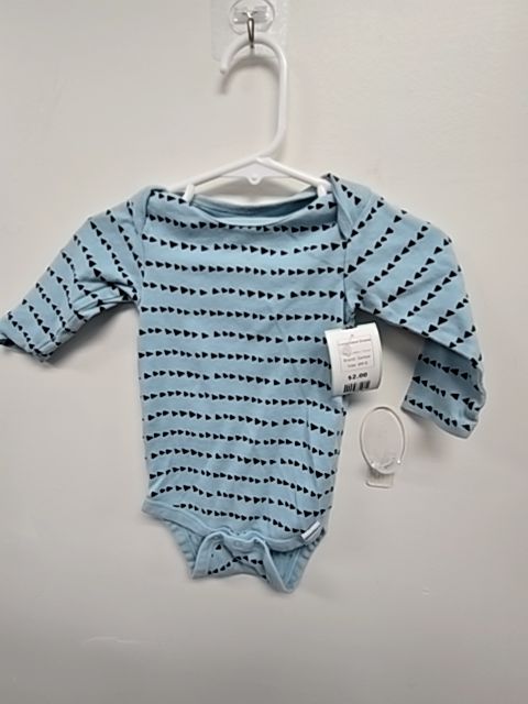 Blue/Black Triangle Gerber Longsleeve Onesie, 6M B