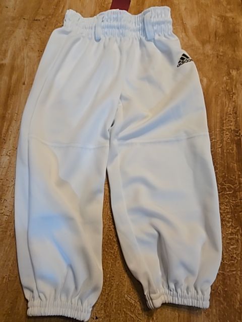 White Adidas Baseball Pants, 2XS