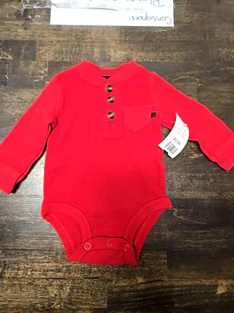 Red Carters Longsleeve Onesie, 3M B