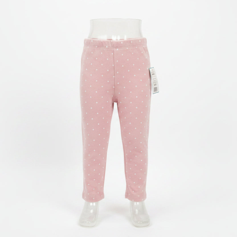 White/Pink Polka Dot Carters Leggings, 6M G