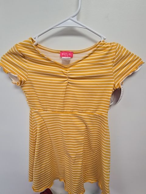 Yellow/White Striped Zunie Girl Dress, 4T G