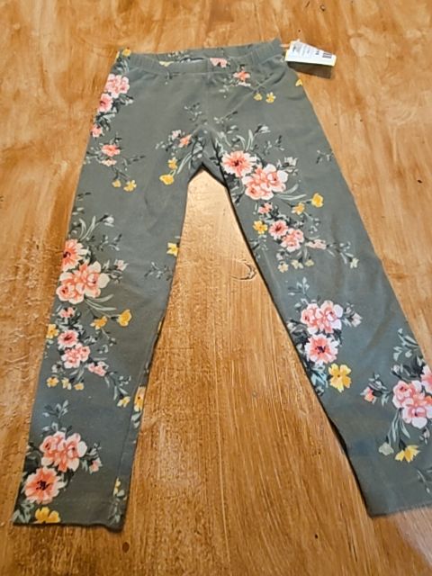 Green Floral Old Navy Leggings, 5T G