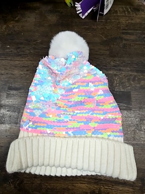 Cream  Sequin Winter Hat