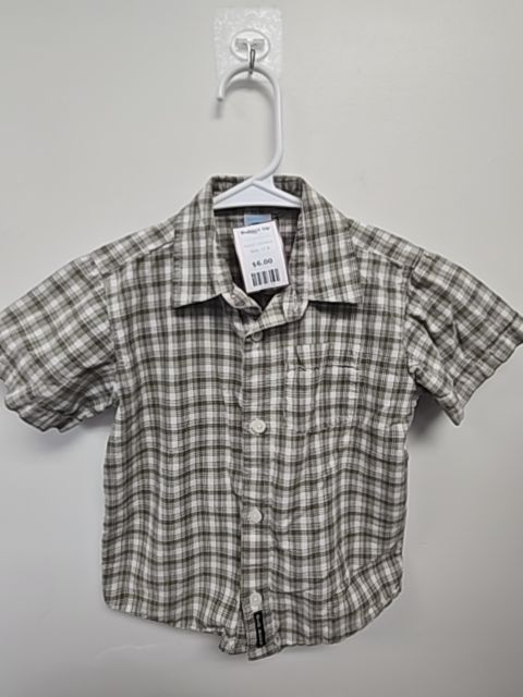Green/White Plaid Old Navy Button Up, 3T B