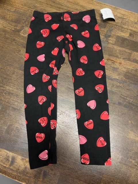 Black/Red/Pink Heart Way To Celebrate Leggings, 4T G