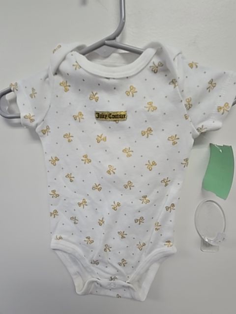 White/Gold Bow Juicy Couture Onesie, NB G