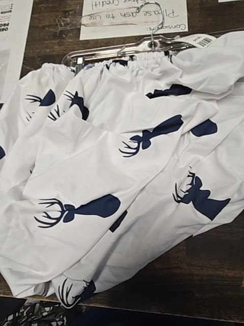 White/Navy Deer  Sheet, Crib/Toddler