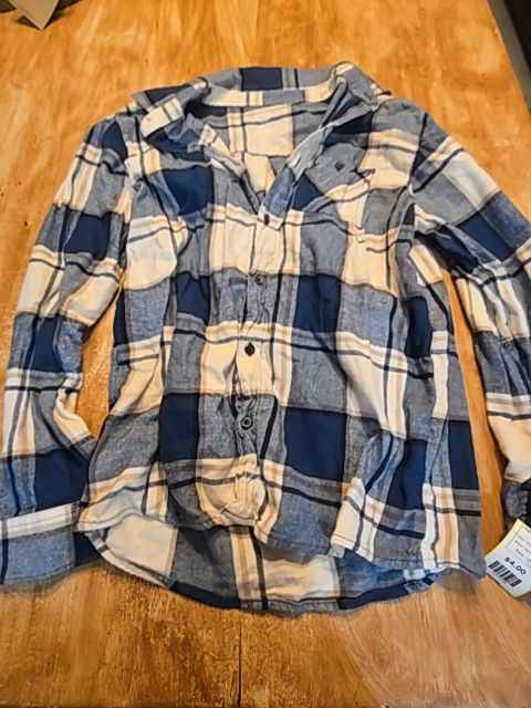 Blue/Cream Plaid Wonder Nation Longsleeve Button Up, 18 B