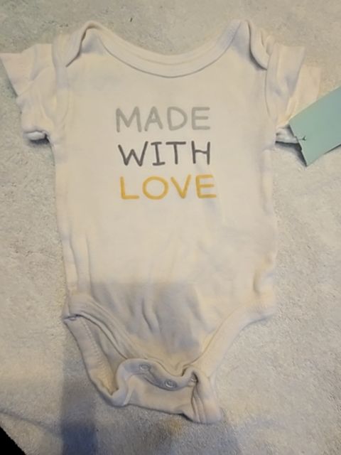 White Koala Baby Made With Love Onesie, 0-3M B