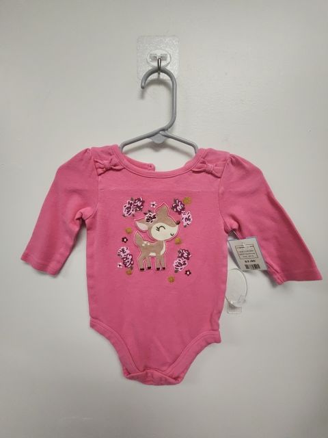 Pink Deer Garanimals Longsleeve Onesie, 3M G