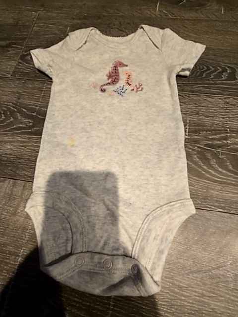 Grey Just one you Seahorse onesie, 3M G