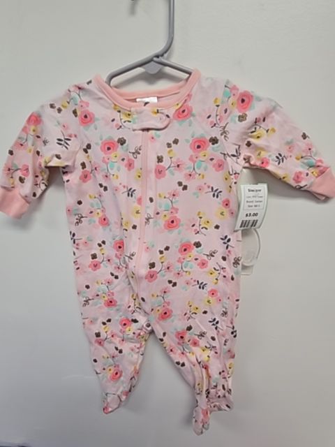 Pink Flower Gerber Sleeper, NB G