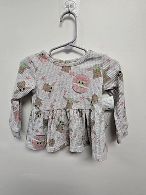 Grey/Pink Yoda Star Wars Longsleeve Shirt, 18M G