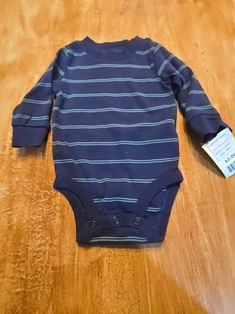 Navy/Green Carters Longsleeve Onesie, 3M B