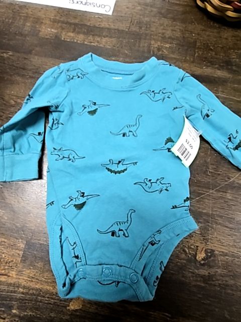 Blue Dino Carters Longsleeve Onesie, 3M B
