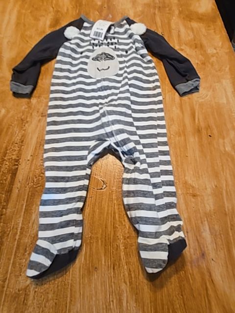 Grey/White Striped Gerber Sleeper, 3M B