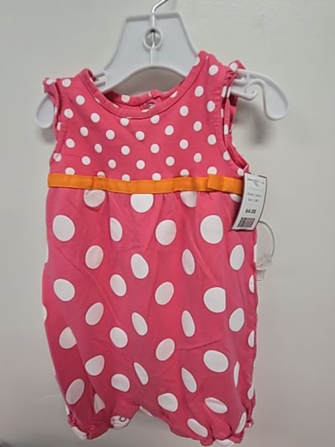 Pink/White Polka Dot Carters Short One Piece, 12M G