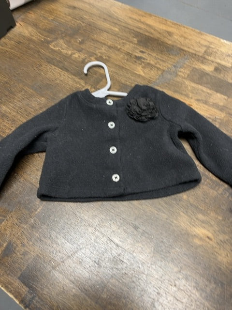 black Childrens Place Jacket w/flower, 12M G