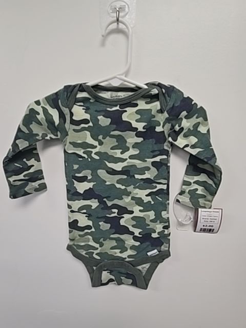 Green Camo Gerber Longsleeve Onesie, 6M B