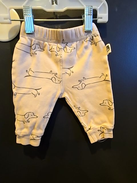 Cream Rabbit bear Weiner dog pants, NB B