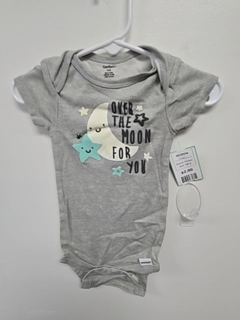 Grey Over The Moon For You Gerber Onesie, 6M B