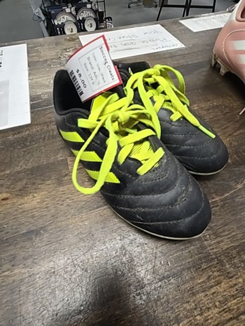 Green/Black Adidas Soccer Cleats, 13Y B