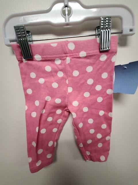 Pink/White Polka Dot Onesies Leggings, NB G