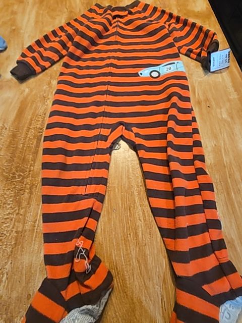 Orange/Brown Striped Carters Sleeper, 2T B