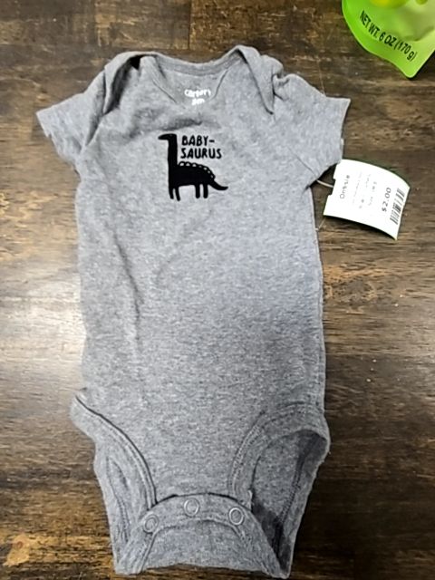 Grey/Black Dino Carters Onesie, 3M B